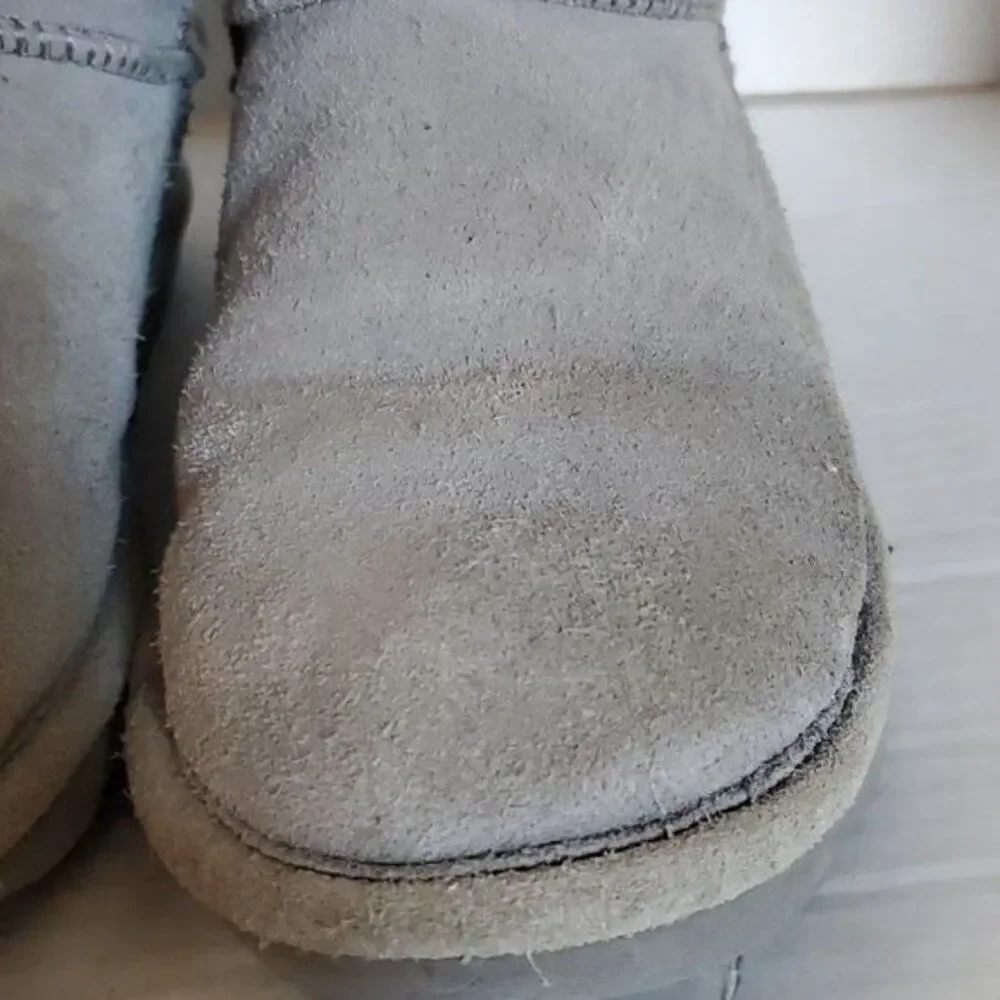 Bearpaw Boots Booties Shoes Gray Suede Winter Snow Alyssa Ankle Youth GIRLS 4